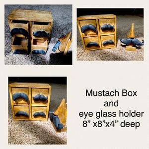 Mustach 4 drawer box with eye glass holder